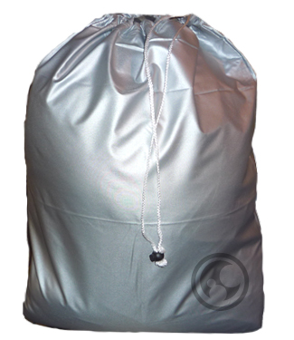 Small Nylon Laundry Bag, Metallic Silver