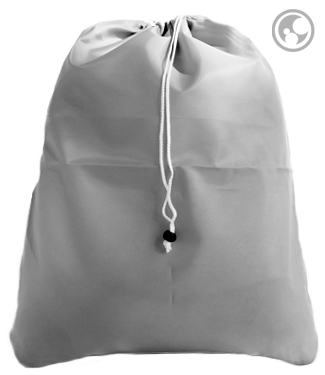 Medium Nylon Laundry Bag, Silver