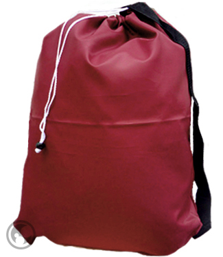Small Nylon Laundry Bag with Strap, Burgundy