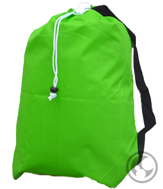 Medium Nylon Strapped Laundry Bag, Lime Green