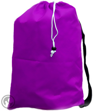 Small Nylon Laundry Bag with Strap, Purple