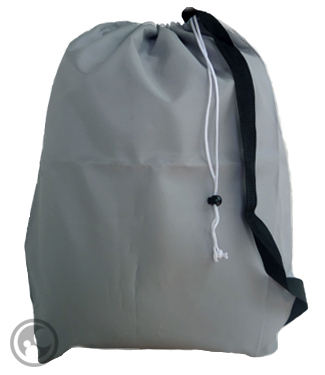 Medium Nylon Strapped Laundry Bag, Silver