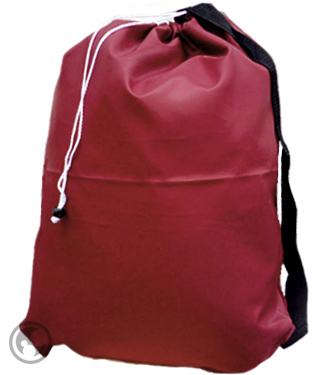 Medium Nylon Strapped Laundry Bag, Burgundy