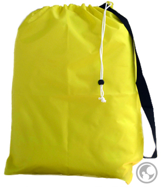 Medium Nylon Strapped Laundry Bag, Yellow